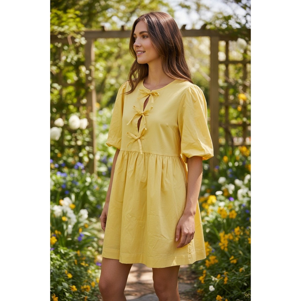 Joie Solid Bubble Sleeve Mini NWT Dress with Boy Accent and Pockets Size M